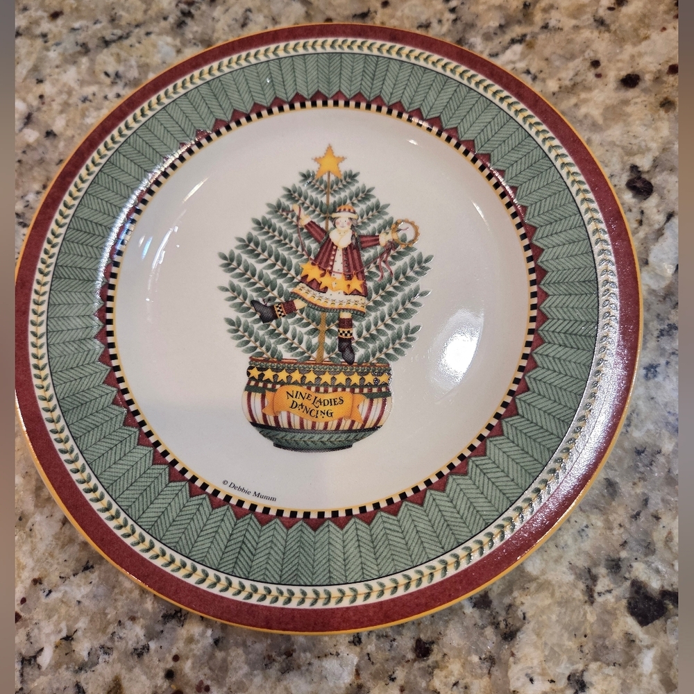 Sakura Debbie Mumm 12 DAYS OF CHRISTMAS Salad Plate Nine Ladies Dancing ONLY